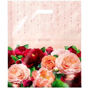 Пакет с прорубной ручкой ПВД 40х47 (45 мкм) Бордо (50500 шт.) Интерпак