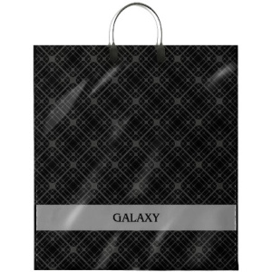 Пакет с пластиковой ручкой ПВД 40х44 (100 мкм) Галактика черн. (10100 шт.) Интерпак