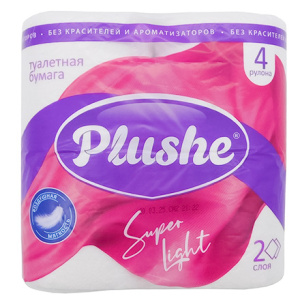 Туалетная бумага 2 сл. 4 шт. Plushe Super Light (112 шт.)
