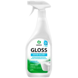 Средство чистящее 0,6 л c триггером "Gloss АНТИ-НАЛЕТ" для ванной "GRASS" (1/8 шт.) 221600