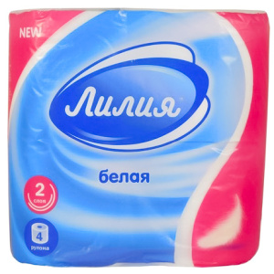 Туалетная бумага 2 сл. 4 шт. Лилия Белая (112 шт.) 5604