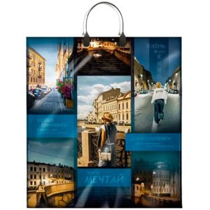 Пакет с пластиковой ручкой ПВД 40х44 (100 мкм) Фотодень лам. (10100 шт.) Интерпак