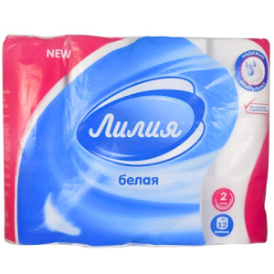 Туалетная бумага 2 сл.12 шт. Лилия Белая (18 шт.)