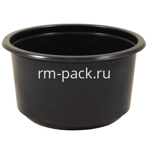 Д-115-350 мл (PP) Дно круглое черное (D-115, H-62 мм) Д-Полимер (50/500 шт.)