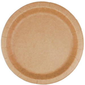 Тарелка картонная d-230 КРАФТ с бортом (1001000 шт.) 230017