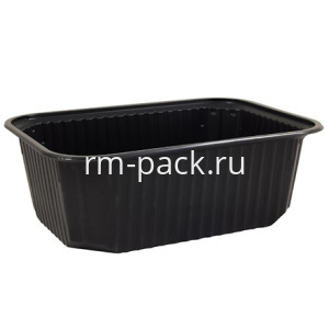 Плоское Дно контейнера 1000 г черное (186х132х64) BRO PACK (100/500 шт.)
