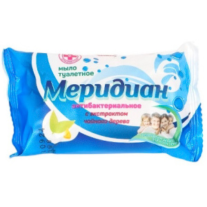 Мыло туалетное 100 г Антибактериальное Меридиан Чайное дерево пп (166 шт.) АКЦИЯ