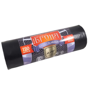 Мешок дмусора ПВД 120 л (10 шт.) рулон 2-х слойный БРОНЯ (110шт.) ВР-0010