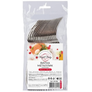 Вилка пластиковая 185 мм металлик (18/900 шт.) 415-051