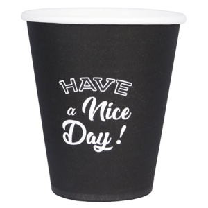 Стакан ГН 250 мл (d-80 мм) бумажный "Nice day" Черный (50/1000 шт.) Пэйпер Кап
