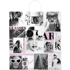 Пакет с пластиковой ручкой ПВД 40х44 (100 мкм) Стилист лам. (10100 шт.) Интерпак