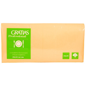 Салфетка 24х24 (1 сл.) 400 персик (пастельный цвет) Gratias (112 шт.)