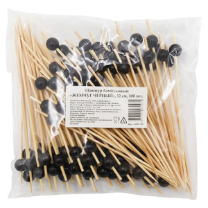 Пики деревянные 120 мм &quot;Жемчуг ЧЕРНЫЙ&quot; (100 шт.) (1/40 шт.)