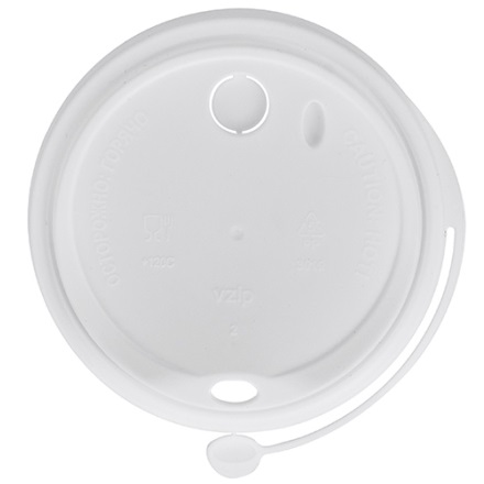 Крышка для стакана (d-90 мм) тип К с питейником белая ВЗЛП (501000 шт.) 3019б 2