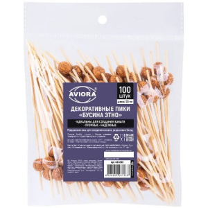 Пики деревянные &quot;Бусина Этно&quot; 120 мм (100 шт.) AVIORA (1/50 шт.) 491-050