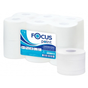 Туалетная бумага с центральной вытяжкой 2 сл. 120 м Белая (12 шт.) Focus 5036915