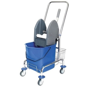 Уборочная тележка одноведерная 25 л с отжимом на колесах (1 шт.)