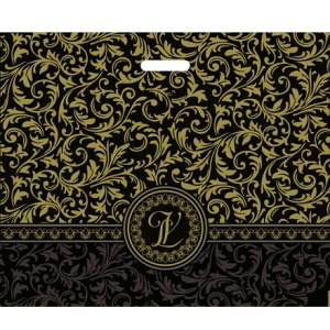 Пакет с прорубной ручкой ПВД 60х50 (70 мкм) Версаль черн (50500 шт.) Интерпак