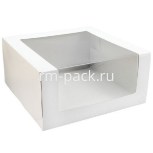 Короб картонный белый с окном 225х225х110мм (50 шт) КТ 110
