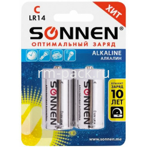 Элемент питания alkaline LR14 BL2 "SONNEN" Блистер (2 шт.) 