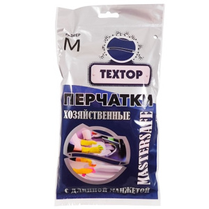 Перчатки резиновые С ДЛИННОЙ МАНЖЕТОЙ Textop M (1 пара) (172 шт.) Т118