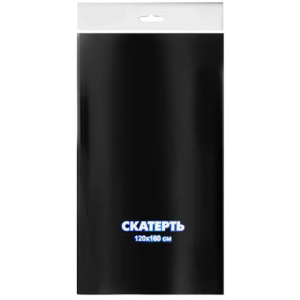 Скатерть ПВД 120х160 (35 мкм) Черная окрашенная (150 шт.) Интерпак 1