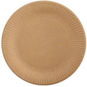 Тарелка картонная d-180 КРАФТ (501000 шт.) AVIORA 411-154