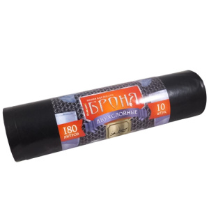 Мешок дмусора ПВД 180 л (10 шт.) рулон 2-х слойный БРОНЯ (110шт.) ВР-0011Н