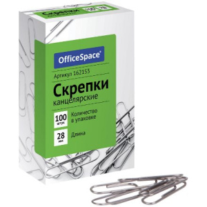 Скрепки 28 мм никелир. (1100 шт.)