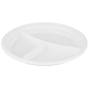 Тарелка D205 (3-секц.) ПС белая (1001800 шт.) СтиролПласт
