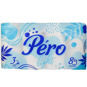 Туалетная бумага 3 сл. 8 шт. Pero Light (112 шт.)