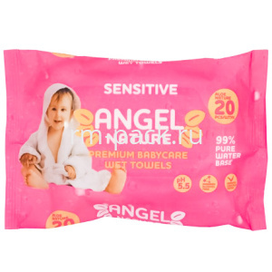 Салфетки влажные  (20 шт.) Angel Sensetive розовый для детей (148 шт.) AN-6