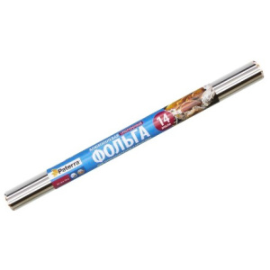 Фольга алюминиевая (14 мкм) универсал 440 мм х 10 м Paterra в пленке (132 шт.) 209-037