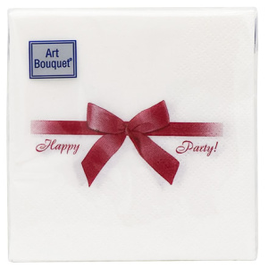 Салфетка 20х20 (2 сл.) 30 Bouquet НГ Подарок бордовый (126 шт.) 57617