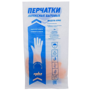 Перчатки резиновые КРИЗ M (1 пара) (1200 шт.) Россия Перчатки резиновые КРИЗ M (1 пара) (1200 шт.) Россия