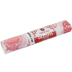 Скатерть в рулоне ПВД 110х180 (40 мкм) "Ягодки" белая (5 шт.) (1/20 шт.) Platinum Roll