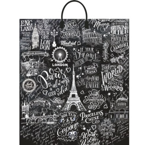 Пакет с пластиковой ручкой ПВД 40х44 (100 мкм) Турне лам. (10100 шт.) Интерпак