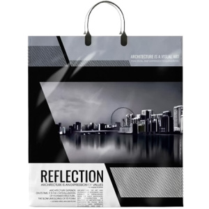 Пакет с пластиковой ручкой ПВД 40х44 (100 мкм) Отражение лам. (10100 шт.) Интерпак