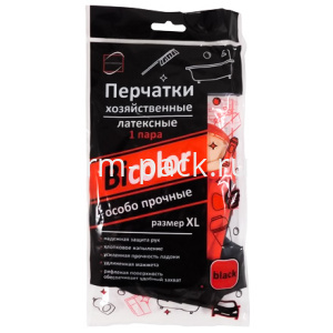 Перчатки резиновые прочные "BICOLOR" черно-красные XL (1 пара) (1/120 шт.)