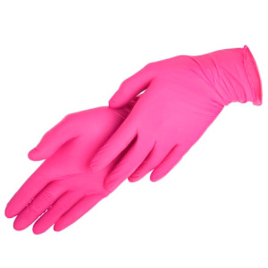 Перчатки НИТРИЛОВЫЕ неопудренные Розовые(фуксия)