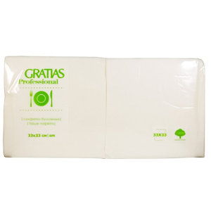 Салфетка 33х33 (1 сл.) 400 белая Gratias (1/8 шт.)