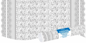 Скатерть в рулоне ПВД 120х160 (35 мкм) Кружево прозрач. (5 шт.) (125 шт.) Интерпак