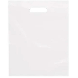Пакет с прорубной ручкой ПВД 40х45 (60 мкм) белый (100 шт.)