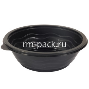 Тарелка суповая D145, 350 мл ПП черная SP-350 (150600 шт.) Южуралпак
