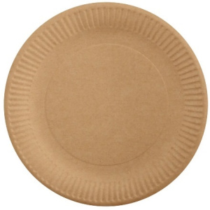 Тарелка картонная d-230 КРАФТ (100500 шт.) AVIORA 411-086