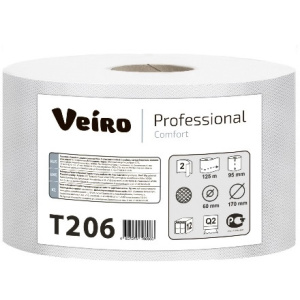 Туалетная бумага  2 сл. 125 м Veiro Professional Comfort Белая (12 шт.) арт.T206
