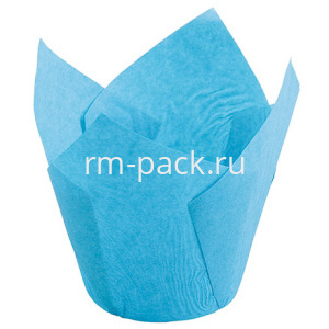 Форма бумажная для выпечки "Тюльпан" 5,0х7,5 голубая (200/2400 шт.) 716050PBL