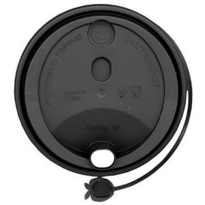 Крышка для стакана (d-90 мм) с питейником черная МАТОВАЯ Talgon (50800 шт.)