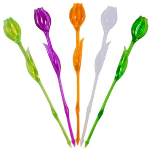Пики пласт. Тюльпан цветной 82 мм (400 шт.) (125 шт.)