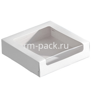 Короб картонный белый с окном 225х225х60 мм ForGenika SHELF I Window White (80 шт.)